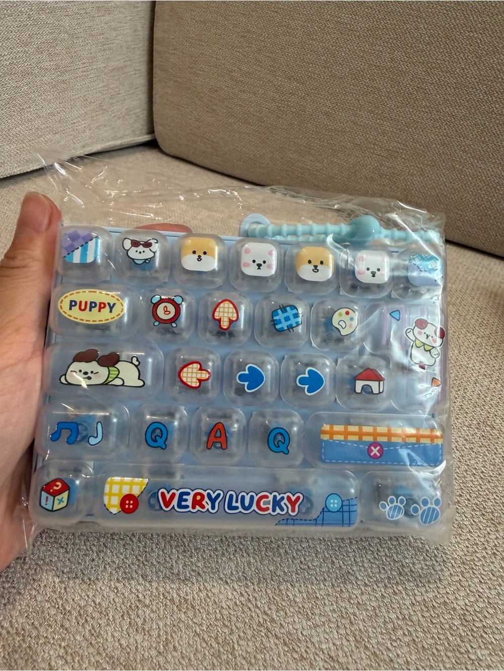 Very Lucky Puppy Small Pets Interactive keyboard clicker Toy - Light Blue